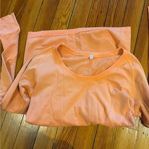 lululemon orange swiftly long sleeve size 8